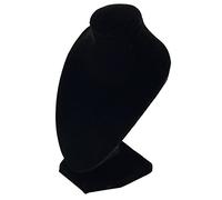 Espositore a forma di manichino con busto, per collane e gioielli, in velluto, nero, pratico