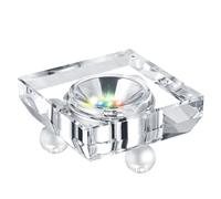 Espositore a LED con base di cristallo in una varietà di colori, supporto illuminato che cambia colore, piccolo LED per arte in vetro 3D, decorazione per feste e festività (quadrato)