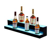 Espositore a LED per bottiglie di liquore a 2 livelli,80 cm,in acrilico con telecomando e illuminazione multicolore(20 colori statici,216 modalità dinamiche)per esporre bottiglie di liquore,con timer