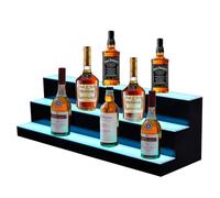 Espositore a LED per bottiglie di liquore a 3 livelli,60 cm,in acrilico con telecomando e illuminazione multicolore(20 colori statici,216 modalità dinamiche)per esporre bottiglie di liquore,con timer