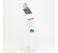 Espositore a leggio a L 2 TASCHE Linea SLIM in metallo verniciato bianco Dimensioni 24,5x24,5 h 98.5 cm porta avvisi A4 in Metallo colore bianco bianco