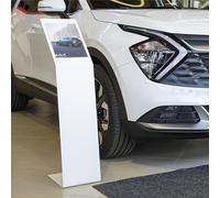 Espositore a leggio a L della Linea SLIM metallo verniciato bianco Dimensioni 24,5x30 h 105 cm porta avvisi A4 in Metallo colore Bianco bianco