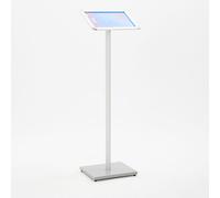 Espositore a Leggio con Piantana 30x108x25 cm in MDF Silver