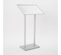 Espositore a Leggio con Piantana 45x110x30 cm in MDF Silver