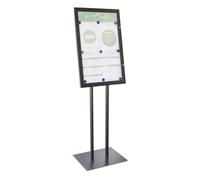 Espositore a Leggio con Piantana 51,4x79 cm in Alluminio Porta Menù Nera