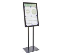 Espositore a Leggio con Piantana 51,4x79 cm in Alluminio Porta Menù Nera