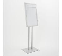 Espositore a Leggio con Piantana 51,4x79 cm in Alluminio Porta Menù Silver