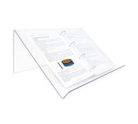Espositore a leggio in plexiglass da banco con reggilibro e anelli portafogli 4 mm f.to 500 x 300 con reggi-libro da 4 cm | supporto informazioni, menù ed avvisi