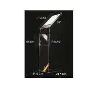 ESPOSITORE A LEGGIO IN PLEXIGLASS DA PAVIMENTO 1 TASCA A4 1 PORTA DEPLIANT