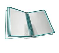 Espositore a libro a soffietto da parete Espositore a parete con 10 tasche A4, confezione da 10 multicolore(Green)