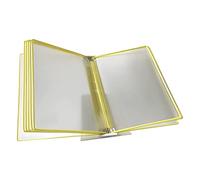 Espositore a libro a soffietto da parete Espositore a parete con 10 tasche A4, confezione da 10 multicolore(Yellow)