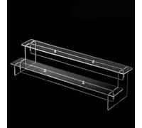 Espositore a scala in acrilico, ripiano trasparente a più livelli per bambole, figure, trucco, cosmetici, gioielli, vetrina multistrato rimovibile per la casa (2 strati 40 cm)