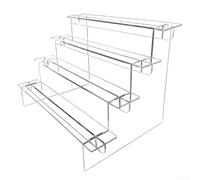 Espositore a scala in acrilico trasparente per esporre oggetti da collezione, giocattoli, gioielli, rossetti, statuette, oli essenziali e altri piccoli oggetti su banconi scrivanie (quattro piani)