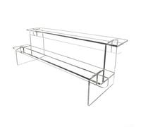 Espositore a scala trasparente in acrilico per esporre smalti, gioielli, statuette e altri piccoli oggetti, adatto per l'uso su scrivania, vetrina o banconi al dettaglio (due piani)