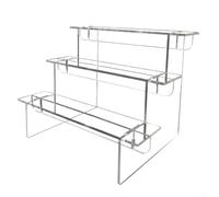 Espositore a scala trasparente in acrilico per esporre smalti, gioielli, statuette e altri piccoli oggetti, adatto per l'uso su scrivania, vetrina o banconi al dettaglio (tre piani)