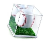 Espositore a sfera da golf in poliacrilato di alta trasparenza con base verde per telelavoro altrimenti decorazione del club e molteplici oggetti d'antiquariato sportivo quadrato premio trasparente