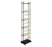 Espositore a torre per champagne a 5 livelli, supporto per flauto da pavimento con 40 slot e 4 ruote (2 bloccaggi), capacità 50 kg, mobile per matrimoni, feste, bar di casa