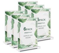 Espositore A4: 6 Pezzi Porta Menu da Tavolo A4, Porta Foto da Tavola, Portalistini A4 Supporto Verticale, Doppia Faccia Espositori A4 Acrilico Trasparente per Ristorante Banco Ufficio Matrimonio