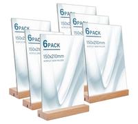 Espositore A5: 6 Pezzi Porta Menu da Tavolo A5, Porta Foto da Tavola, Portalistini A5 Supporto Verticale, Doppia Faccia Espositori A5 Acrilico Trasparente per Ristorante Ufficio Banco Matrimonio