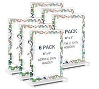 Espositore A5: 6 Pezzi Porta Menu da Tavolo A5, Porta Foto da Tavola, Portalistini A5 Supporto Verticale, Doppia Faccia Espositori A5 Acrilico Trasparente per Ristorante Banco Ufficio Matrimonio