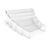 Espositore Acrilico Trasparente,5pcs 5 Dimensioni ,Alzate di Display Acrilico Trasparente Alzata scaffale vetrina per Display di Gioielli Negozio di Attrezzature