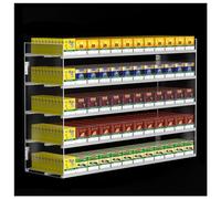 Espositore automatico per sigarette e tabacco, montaggio a parete/scrivania, 4 ripiani, 10 colonne