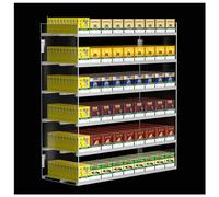 Espositore automatico per sigarette e tabacco, montaggio a parete/scrivania, 4 ripiani, 10 colonne