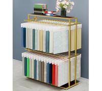 Espositore Autoportante In Metallo Per Campioni Di Tessuto, Organizzatore Per Tende Commerciali, Espositore Bifacciale Per Tappeti/trapunte/lenzuola/asciugamani/sciarpe Di Seta(Gold,100x45x150 cm)