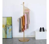Espositore autoportante in metallo per sciarpe, design a spirale, per cintura, scialle e hijab, organizer per negozi di abbigliamento e casa commerciale (oro, 170 x 42 cm)