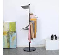 Espositore autoportante in metallo per sciarpe, design a spirale, per cintura, scialle e hijab, organizer per negozi di abbigliamento e casa commerciale (nero, 170 x 42 cm)
