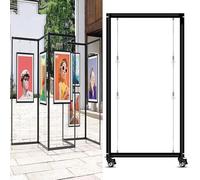 Espositore Autoportante Per Mostre D'arte, Espositore Mobile Autoportante Pieghevole In Metallo, Scaffale Portaoggetti Pubblicitario, Per Mostre D'arte, Cabine(5pcs,60x160(23.6x63in))