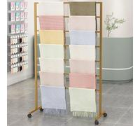 Espositore autoportante per sciarpe con ruote, organizer commerciale per boutique, ideale per sciarpe, cinture, scialli e hijab, design da pavimento