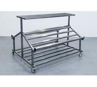 Espositore Bancarella Mobile Isola Primizie Piani in Inox Fruttivendolo L1500