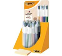 Espositore BIC 4 colori in stile legno con 30 penne e sfere ritratto - Punta media da 1,0 mm NEW