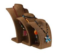 Espositore Busto Per Collane Espositore for collane in corda di canapa, ornamento for il collo con ritratto, espositore for gioielli, vetrina for(Brown,36cm)