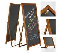 ESPOSITORE CAVALLETTO MONOFACCIALE CORNICE IN LEGNO CON LAVAGNA NERA MAGNETICA S