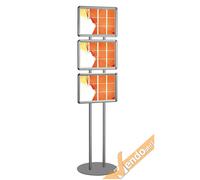 ESPOSITORE CAVALLETTO PUBBLICITARIO A PIANTANA 3 CORNICI A3 ESPOSITIVE X GRAFICA