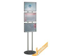 ESPOSITORE CAVALLETTO PUBBLICITARIO A PIANTANA 6 CORNICI ESPOSITIVE A3 X GRAFICA