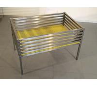 Espositore Cesta Bancarella Promozionale Acciaio Inox con Ripiano in Plastica