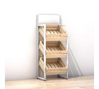 Espositore commerciale per frutta e verdura, stoccaggio multi-livello di grande capacità per il supporto dello spuntino al dettaglio della cucina