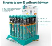 Espositore con 30 cavi 10 X Apple - Type-C - M-Usb NEW