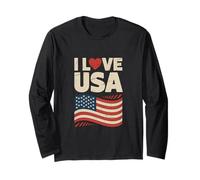 Espositore con Bandiera Americana I Love USA Maglia a Manica