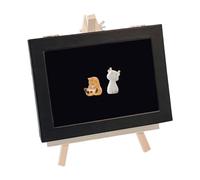 Espositore con cornice per spilli, organizer per badge e medaglie, stile scatola ombra, design compatto da parete o da tavolo, perni di archiviazione sicuri per trading, display, 20 x 15 x 4,5 cm