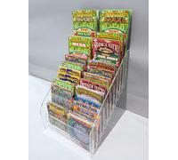 Espositore contenitore porta Gratta e Vinci da banco 20 posti 10+10 -Trasparente