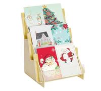 Espositore corto Scaffale in legno a 3 livelli | Espositore per le carte da collezione per il posto di lavoro Matrimonio Compleanno Festa Negozio Fiera di Artigianato