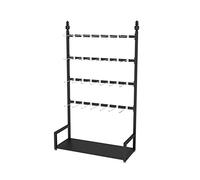 Espositore da Negozio a 4 Ripiani per Boutique di Abbigliamento - Porta Calzini Multifunzionale e Organizer per Pantofole, Biancheria Intima e Gioielli - Grande capacità, Nero