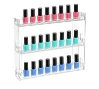 Espositore da parete a 3 ripiani in acrilico trasparente per smalti, organizer trasparente per bagno, camera da letto e toilette. Perfetta visibilità e facile accesso