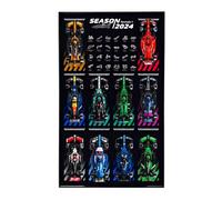 Espositore da parete auto F1 Racing 77242-77251, Supporto murale salvaspazio per auto da corsa, 80 x 50 cm, Idea regalo(With USB LED Light)