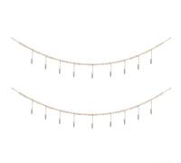 Espositore da parete in due pezzi con corde e clip di perline in legno, perfetto per organizzare e mostrare foto e biglietti in dormitori e spazi personali
