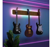 Espositore da parete multi-chitarra illuminato a LED, rack modulare retroilluminato con pannelli acustici, vetrina illuminata per smorzamento del suono per chitarre elettriche, bassi e acustiche |